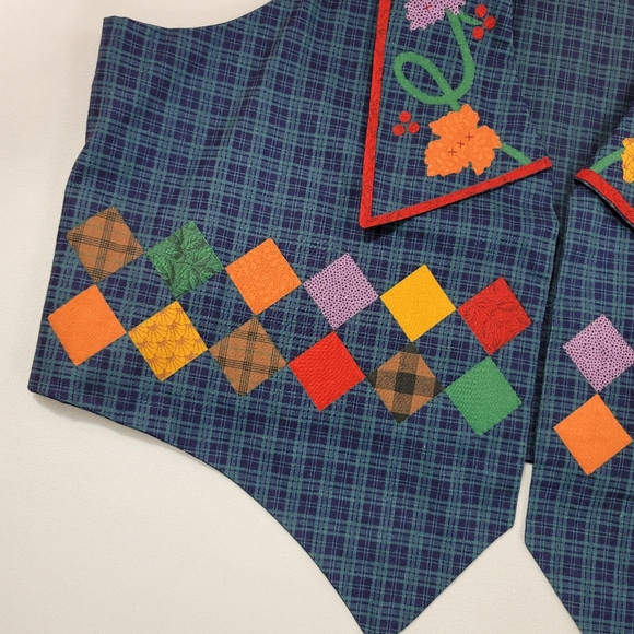 Handmade Fall Harvest Plaid Vest - Picture 2 of 12